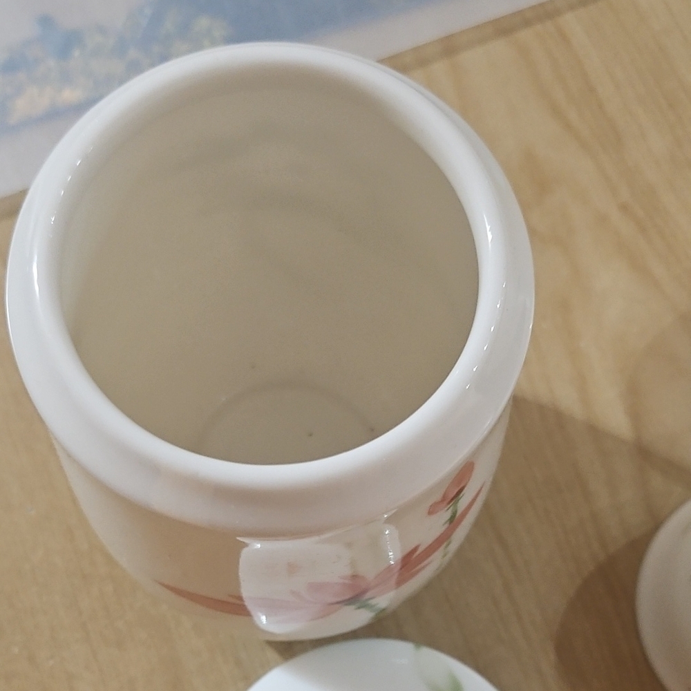 Floral Ceramic Jar with Lid - Picture 5 of 8